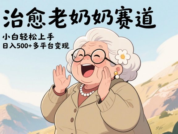 视频号治愈老奶奶赛道，小白轻松上手，日入500+多平台变现